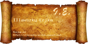 Illavszky Erika névjegykártya